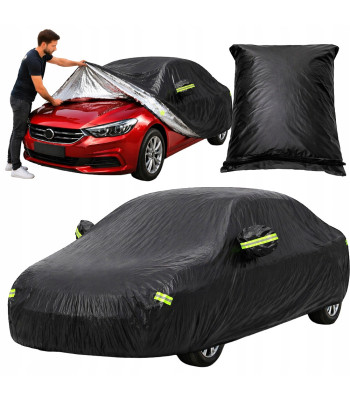 Vandeniui atsparus automobilio uždangalas su veidrodėlių kišenėmis, XL