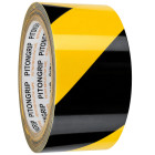 Lipni vinilinė įspėjamoji juosta linijoms žymėti, geltona ir juoda, 49mm, 18m