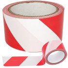 Įspėjamoji juosta, balta ir raudona, plėvelinė, vienpusė, 100 m, 52 mm