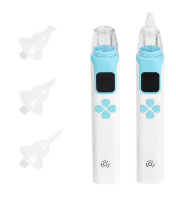 Elektrinis nosies aspiratorius vaikams, įkraunamas per USB, 4 antgaliai