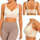 Moteriška sportinė push-up liemenėlė su įklotais, besiūlė, balta, M