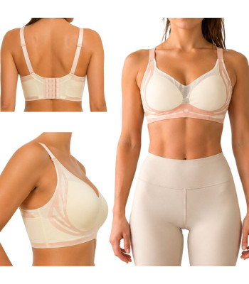 Moteriška sportinė push-up liemenėlė su formuojančiais įdėklais, XL