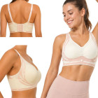 Moteriška sportinė push-up liemenėlė, besiūlė, formuojanti, su įdėklais, balta, 2XL