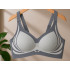 Besiūlė moteriška sportinė push-up liemenėlė su įdėklais, pilka, 2XL