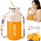 Blenderio gertuvė su šiaudeliu ir nešiojimo dirželiu, 1200 ml