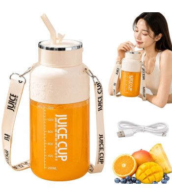Blenderio gertuvė su šiaudeliu ir nešiojimo dirželiu, 1200 ml