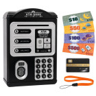 Elektroninė taupyklė vaikams – bankomatas-seifas su PIN kodu ir kortele, juoda, 19 × 13 × 11 cm
