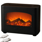 Oro drėkintuvas ir aromaterapinis difuzorius su LED liepsnos efektu, 19 × 14,5 × 9,5 cm