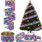 Šviečianti LED juostelė eglutei, violetinė ir auksinė, 40 LED, 4 m × 5 cm