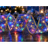 Šviečianti LED juostelė eglutei, violetinė ir auksinė, 40 LED, 4 m × 5 cm