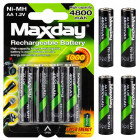 Įkraunami Ni-MH akumuliatoriai, 4 vnt., 4800 mAh, 1,2 V, AA R6