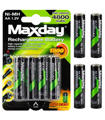 Įkraunami Ni-MH akumuliatoriai, 4 vnt., 4800 mAh, 1,2 V, AA R6