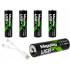 Įkraunami AA ličio jonų akumuliatoriai, 4 vnt., 1,5 V, 1466 mAh, USB-C