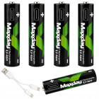 Įkraunami ličio jonų akumuliatoriai su USB-C įkrovimu, 4 vnt., AAA, 1,5 V, 440 mAh