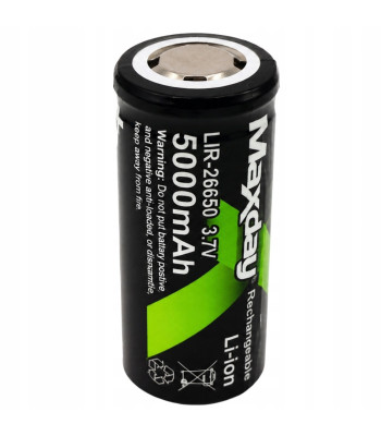 Ličio jonų akumuliatorius, 5000 mAh, 3,7 V, 26650