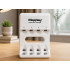 MAXDAY įkroviklis įkraunamiesiems AA ir AAA akumuliatoriams, 4 lizdų, USB-C, LED, 704A2, 9,4cm x 6,5cm x 2,6cm