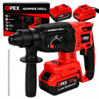 Akumuliatorinis perforatorius OPEX TOOLS SDS+ su 2 akumuliatoriais, 3.0 Ah, 21V, OPX28008