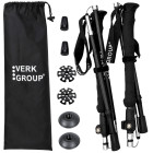Sulankstomos trekkingo lazdos su priedais, juodos, 35 cm / 136 cm