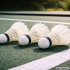 Plunksniniai badmintono kamuoliukai, 3 vnt., balti, 8 × 6 cm