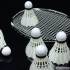 Plunksniniai badmintono kamuoliukai, 3 vnt., balti, 8 × 6 cm