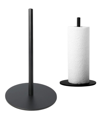 Juodas metalinis popierinių rankšluosčių laikiklis – aukštis 32 cm, skersmuo 17 cm