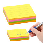 Linijuoti lipnūs lapeliai užrašams, įvairių spalvų, 100 lapelių, 76 × 76 mm