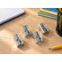 Vienos skylutės metalinis pieštukų drožtukas, sidabrinis, 2 × 1 × 2 cm