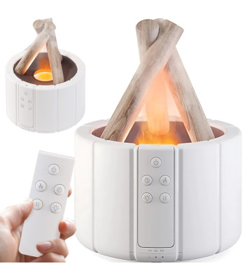 USB oro drėkintuvas ir aromaterapinis difuzorius su RGB LED apšvietimu, židinio liepsnos efektu