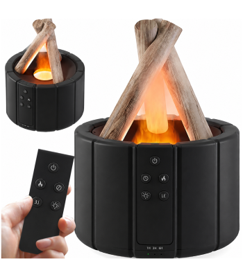 USB oro drėkintuvas ir aromaterapinis difuzorius su RGB LED liepsnos efektu, 20cm x 15cm