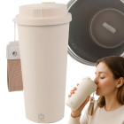 Automatiškai maišantis termopuodelis su USB įkrovimu, smėlio spalvos, 350 ml