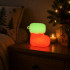 Kalėdinė silikoninė LED lemputė – kojinė, USB, 3 švietimo režimai, 7 × 7 × 5 cm