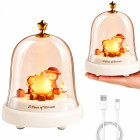 Kalėdinė LED naktinė lemputė su laužu ir muzikine dėžute po kupolu, 15 × 12 cm