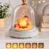 Kalėdinė LED naktinė lemputė su laužu ir muzikine dėžute po kupolu, 15 × 12 cm