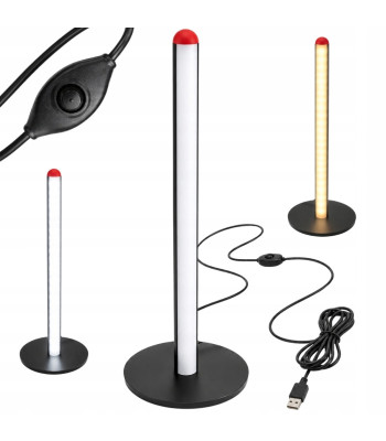 LED pastatomas grindų šviestuvas, 3 šviesos spalvos, reguliuojamas ryškumas, USB, 50 cm