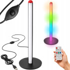 LED RGB toršeras su nuotolinio valdymo pultu, juodas, USB, 7 spalvos, 50 cm