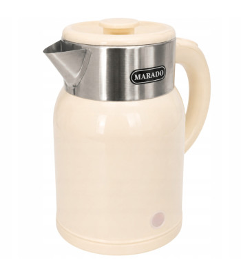 Retro stiliaus elektrinis virdulys, smėlio spalvos, belaidis, nerūdijančiojo plieno, 1500 W, 1,4 l, MA-2320