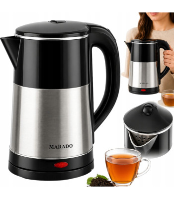 Tylus belaidis elektrinis virdulys, nerūdijančiojo plieno, juodas, 2,5 l, 1500 W