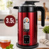 Belaidis elektrinis virdulys, raudonas ir juodas, 3,5 l, 1500 W