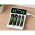 Maxday įkroviklis AA ir AAA akumuliatoriams, USB-C, LCD, 4 lizdų, baltas, 8,6 × 6,8 × 2,7 cm, C704Y4