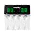 Maxday įkroviklis AA ir AAA akumuliatoriams, USB-C, LCD, 4 lizdų, baltas, 8,6 × 6,8 × 2,7 cm, C704Y4