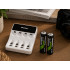 Maxday įkroviklis AA ir AAA akumuliatoriams, USB-C, LCD, 4 lizdų, baltas, 8,6 × 6,8 × 2,7 cm, C704Y4