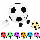Silikoninė LED naktinė lemputė „Futbolo kamuolys“, RGB, valdoma lietimu, su laikmačiu, USB-C, 10 × 11 cm