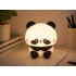 Silikoninė LED RGB naktinė lempa vaikams – panda, valdoma lietimu, įkraunama, 10,5 × 10,5 × 10 cm