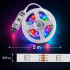 RGB LED neoninė juosta su Bluetooth, programėle ir nuotolinio valdymo pulteliu, 5 m