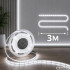 LED juosta su USB jungtimi, jungikliu ir lipniu pagrindu, šaltai balta šviesa, 5 V, 3 m