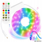 Neoninė LED juosta su RGB apšvietimu, Bluetooth, programėle ir nuotolinio valdymo pulteliu, skirta naudoti viduje ir lauke, 5 m