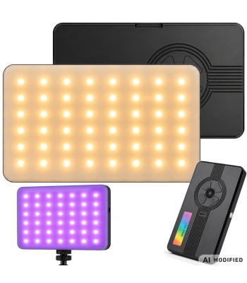 Kišeninė LED RGB-W fotografavimo lempa, 138 LED, 2700–6500 K, 12cm x 7cm x 2cm