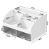 Baltas stalo organizatorius su 2 stalčiukais ir 6 skyriais, 12 × 21 × 14 cm