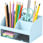 Stalo organizatorius kosmetikai ir kanceliarinėms priemonėms, mėlynas, 12 × 21 × 14 cm