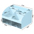 Stalo organizatorius kosmetikai ir kanceliarinėms priemonėms, mėlynas, 12 × 21 × 14 cm